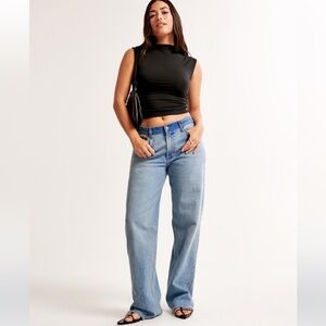 Abercrombie & Fitch Light Wash Wide Leg Jeans